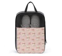Sacs à chaussures de golf pour voyage pour homme et femme - Motif couronne de chiot rose et blanc - Sacs à chaussures de voyage pour l'emballage dans une valise, un bowling, une pointe de football, un