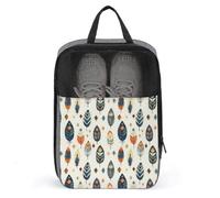 Sacs à chaussures de golf pour voyage pour homme et femme - Motif feuilles de plumes colorées - Sacs à chaussures de voyage pour l'emballage dans une valise, un bowling, une pointe de football, un sac