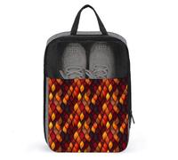Sacs à chaussures de golf pour voyage pour homme et femme - Motif plumes rouges - Sacs à chaussures de voyage pour l'emballage dans une valise, un bowling, une pointe de football, un sac de sport avec