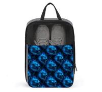 Sacs à chaussures de golf pour voyage pour homme et femme - Motif tête de loup éclair bleu flammes - Sacs à chaussures de voyage pour l'emballage dans une valise, un bowling, une pointe de football