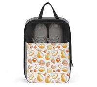 Sacs à chaussures de golf pour voyage pour homme et femme - Sac à chaussures de voyage à imprimé fruits jaunes pour emballage dans une valise, bowling, danse, pointe, football, sac de sport avec