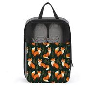 Sacs à chaussures de golf pour voyage pour homme et femme - Sac à chaussures de voyage mignon avec imprimé renard pour valise, bowling, danse, pointe de football, sac de sport avec fermeture éclair