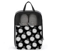 Sacs à chaussures de golf pour voyage pour homme et femme - Sac à chaussures de voyage vintage imprimé montre de poche pour l'emballage dans une valise, bowling, danse, pointe de football, sac de