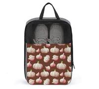 Sacs à chaussures de golf pour voyages femmes et hommes - Sacs à chaussures de voyage réalistes à imprimé ail pour l'emballage dans une valise, bowling, danse, pointe de football, sac de sport pour
