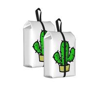 Sacs à chaussures de voyage durables avec imprimé cactus pour le rangement et l'emballage, sac à chaussures imperméable avec fermeture éclair lisse, 2 pièces., One Size, Fermeture éclair, avec une