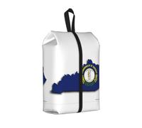 Sacs à chaussures de voyage durables avec imprimé carte du drapeau du Kentucky pour le rangement et l'emballage, sac à chaussures imperméable avec fermeture éclair lisse, 1 pièce., One Size, Fermeture