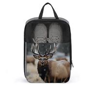 Sacs à chaussures de voyage, sac à chaussures imprimé élan sauvage, étanche, organiseur portable, pochette de rangement pour chaussures, avec fermeture éclair robuste, essentiels pour bateau de