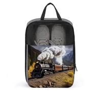 Sacs à chaussures de voyage, sac à chaussures imprimé locomotive à vapeur, étanche, organiseur portable pour chaussures, avec fermeture éclair robuste, accessoires essentiels pour bateau de croisière,