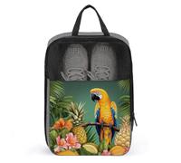 Sacs à chaussures de voyage, sac à chaussures imprimé perroquet, ananas, oiseau, étanche, portable, organiseur de chaussures, avec fermeture éclair robuste, essentiels pour bateau de croisière,
