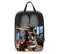 Sacs à chaussures pour voyage, bouledogue français portant des lunettes de soleil, étui à chaussures imprimé pour voyage, sac à chaussures de voyage, sac à chaussures étanche et portable, sac de