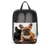 Sacs à chaussures pour voyage, étui à chaussures imprimé bouledogue français mignon pour voyage, sac à chaussures de voyage, sac de voyage imperméable et portable, sac de voyage pour femme et homme,