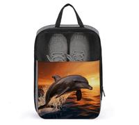 Sacs à chaussures pour voyage, étui à chaussures imprimé dauphin crépuscule pour voyage, sac à chaussures de voyage, sac de voyage imperméable et portable, sac de voyage pour femme et homme, dauphin