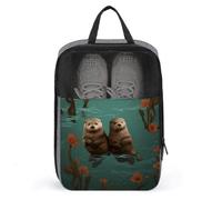 Sacs à chaussures pour voyage, étui à chaussures imprimé loutres amoureuses pour voyage, sac à chaussures de voyage, sac de voyage imperméable et portable, sac de voyage pour femme et homme, loutres