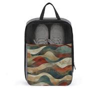 Sacs à chaussures pour voyage, étui à chaussures imprimé tons de terre et vagues pour voyage, sac à chaussures de voyage, sac de voyage imperméable et portable, sac de voyage pour homme et femme, tons
