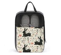 Sacs à chaussures pour voyage, motif lapin imprimé, sac à chaussures de voyage, sac à chaussures étanche et portable, sac de voyage pour femme et homme, motif de contour de lapin, taille unique,