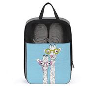 Sacs à Chaussures rayés Motif Girafe de Dessin animé pour Voyage, Pochette à Chaussures, Grand Sac de Rangement étanche pour Hommes et Femmes, Valise de Voyage, Organisateur de Chaussures avec fermet