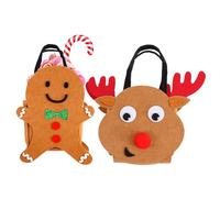 Sacs à confiserie de Noël | 2 pochettes festives réutilisables | pour biscuits et bonbons de Noël et festif | pour pâtisseries, biscuits, produits alimentaires, chocolats, sucettes