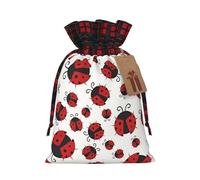 Sacs à cordon avec cordon de serrage, motif coccinelle, pochettes réutilisables pour emballage et rangement S