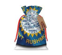 Sacs à cordon avec cordon de serrage, motif drapeau du Dakota du Sud, sacs de rangement pour emballage cadeau, décorations de fête