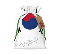 Sacs à cordon avec imprimé carte de drapeau de la République de Corée, sacs à goûter, sacs de rangement pour emballage cadeau, décorations de fête