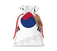 Sacs à cordon avec imprimé carte de drapeau de la République de Corée, sacs à goûter, sacs de rangement pour emballage cadeau, décorations de fête