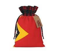 Sacs à cordon avec imprimé drapeau du Timor-Leste - Sacs à bonbons - Pochettes réutilisables pour emballage et rangement - S