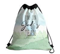 Sacs À Cordon Christianisme Religieux Je suis dans L'Équipe De Dieu Gym Sack Résistant Sacs Piscine Unisexe Sac À Dos pour Voyage Vacances Natation M