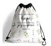 Sacs À Cordon Citation Chrétienne : Que Le Dieu De L'Espérance Vous Remplisse De Toute Joie Et De Toute Paix Gym Sack Colourful Sacs Piscine Pliable Sac De Sport pour Camping Voyage Piscine S