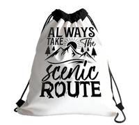 Sacs À Cordon Citation Inspirante : Prenez Toujours La Route Panoramique. Gym Sack Pliable Sacs Piscine Résistant Sac De Sport pour Gym Voyage Piscine M