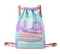 Sacs à cordon de gym | Sac de rangement imprimé léger en nylon imperméable pliable Sac de stockage léger | Daypack à cordon pour les livres téléphoniques mobiles et parapluies | Accessoire de sac à ma