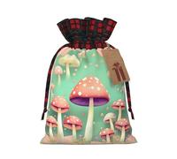 Sacs à cordon de serrage avec imprimé champignon de rêve, sacs à bonbons, pochettes de vacances réutilisables pour emballage et rangement, taille M