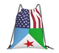 Sacs À Cordon Drapeau De L'Amitié Américaine Gym Sack Sport Sacs Piscine Unisexe Sac À Dos pour Camping Ecole Plage M
