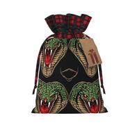 Sacs à cordon en forme de cœur avec imprimé tête de cobra, sacs à bonbons, pochettes de vacances réutilisables pour emballage et rangement M