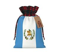 Sacs à cordon en lin colorblock aux couleurs du drapeau du Guatemala, parfaits pour les décorations de fêtes de Noël.