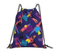 Sacs À Cordon Géométrie des Années 80 Gym Sack Pliable Sacs Piscine Lavable en Machine Sac À Dos pour Piscine Voyage Natation S