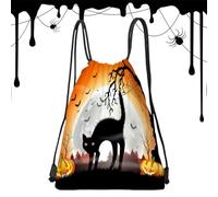 Sacs à Cordon Halloween - Sac À Bonbons,Sac à Dos à Cordon Halloween 33x43 cm Imperméable pour Filles Garçons Fournitures de Fête Salle de Sport