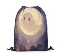 Sacs À Cordon Joli Fantôme, Joyeux Halloween, Lune Aquarelle Style Huile, Arbres, Décoration Sacs Piscine Imperméable Gym Sack Pliable Sac À Dos pour Ecole Camping Voyages M