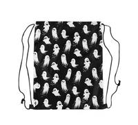 Sacs À Cordon Joyeux Halloween ! Thème Gothique Vintage Horrifique pour Halloween : Fantôme Mignon Noir Gym Sack Pliable Sacs Piscine Unisexe Sac À Dos pour Ecole Fête Voyage M