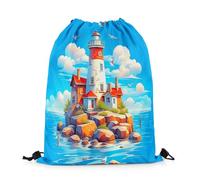 Sacs À Cordon Phare Paysages Côtiers Naturels Aventure Vie Au Lac Gym Sack Résistant À l'eau Sacs Piscine Imperméable Sac À Dos pour Plage Natation Vacances M