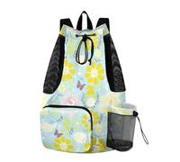 Sacs à cordon pour homme et femme - Sac de sport avec porte-bouteille d'eau - Sac à cordon pour l'école - Séparation humide et sèche - Fleurs printanières - Couleur claire