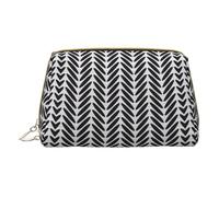 Sacs à cosmétiques à imprimé thé noir, sac de maquillage en cuir petit pour portefeuille, pochette à cosmétiques, pochette de toilette pour femmes voyage, Motif noir et blanc, One size