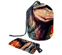 Sacs à cosmétiques de voyage seau sac de maquillage cool Pop Art Dinosaure World Femmes Portable Pliable Cases, Multifonctionnel Seau de toilette Seau Sacs de rangement organisateur rond, Cool Pop Art