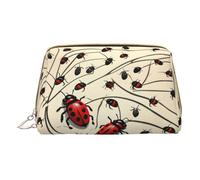 Sacs à cosmétiques en cuir imprimé cœur bleu layette, petite trousse de maquillage pour sac à main, pochette cosmétique, pochette de toilette pour femme voyage, Coccinelle d'art, One Size