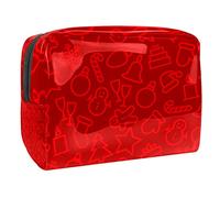 Sacs à cosmétiques imperméables, sacs de maquillage de voyage, chaussettes de Noël rouges, sacs de maquillage portables multifonctionnels, organisateur de sac de maquillage de voyage pour femme,