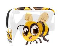 Sacs À Cosmétiques pour Femmes Caricature Abeille Trousse De Maquillage Trousse De Toilette De Voyage Organisateur De Cosmétiques 18.5x7.5x13cm