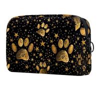Sacs À Cosmétiques pour Femmes Dog Paws Stars Dots Pattern (Pattes De Chien À Pois) Trousse De Maquillage Trousse De Toilette De Voyage Organisateur De Cosmétiques
