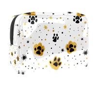 Sacs À Cosmétiques pour Femmes Dog Paws Stars Dots Pattern (Pattes De Chien, Étoiles Et Points) Trousse De Maquillage Trousse De Toilette De Voyage Organisateur De Cosmétiques 18.5x7.5x13cm