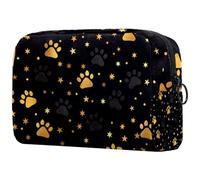 Sacs À Cosmétiques pour Femmes Dog Paws Stars Dots Pattern (Pattes De Chien, Étoiles Et Points) Trousse De Maquillage Trousse De Toilette De Voyage Organisateur De Cosmétiques