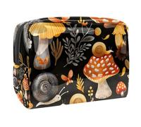 Sacs À Cosmétiques pour Femmes Escargots Motifs De Champignons Trousse De Maquillage Trousse De Toilette De Voyage Organisateur De Cosmétiques 18.5x7.5x13cm