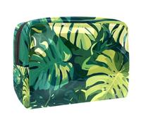 Sacs À Cosmétiques pour Femmes Feuilles De Monstres Tropicaux Trousse De Maquillage Trousse De Toilette De Voyage Organisateur De Cosmétiques 18.5x7.5x13cm
